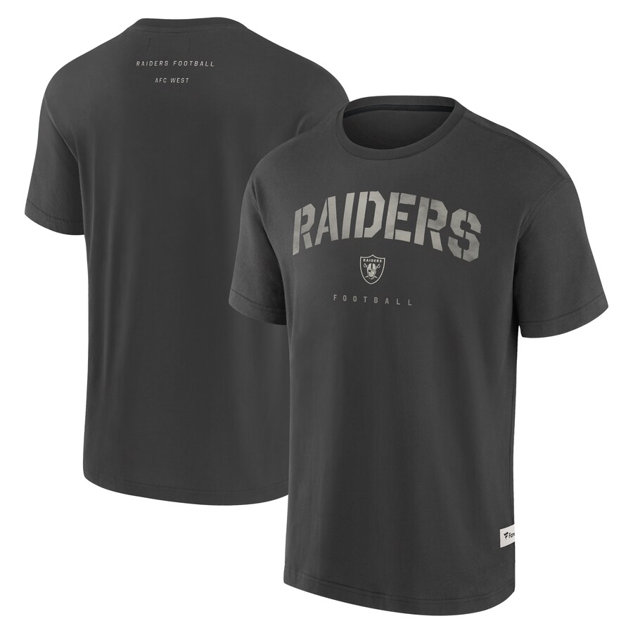 Men's Las Vegas Raiders Fanatics Charcoal Elements Weathered Tonal Future Ground T-Shirt