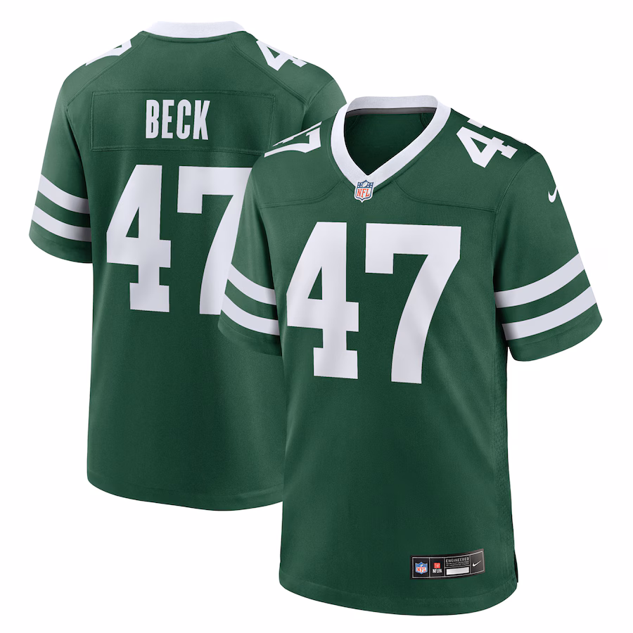 Men's New York Jets Andrew Beck Nike Legacy Green Team Game Jersey