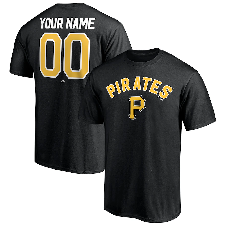 Men's Pittsburgh Pirates Black Personalized Team Winning Streak Name & Number T-Shirt