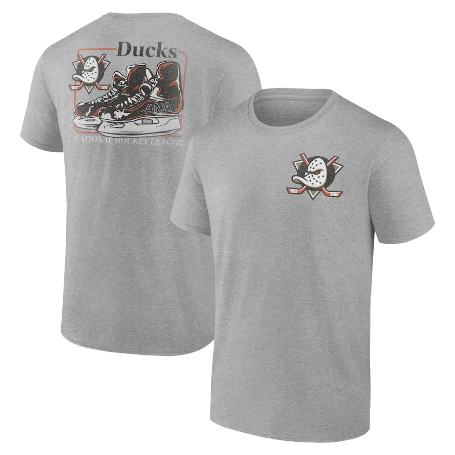 Men's Anaheim Ducks Heather Gray Glory Skates T-Shirt