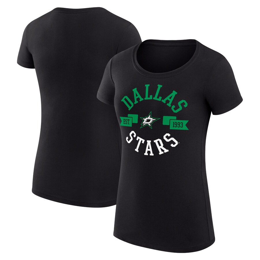 Women's Dallas Stars G-III 4Her by Carl Banks Black City Graphic Sport Fitted Crewneck T-Shirt
