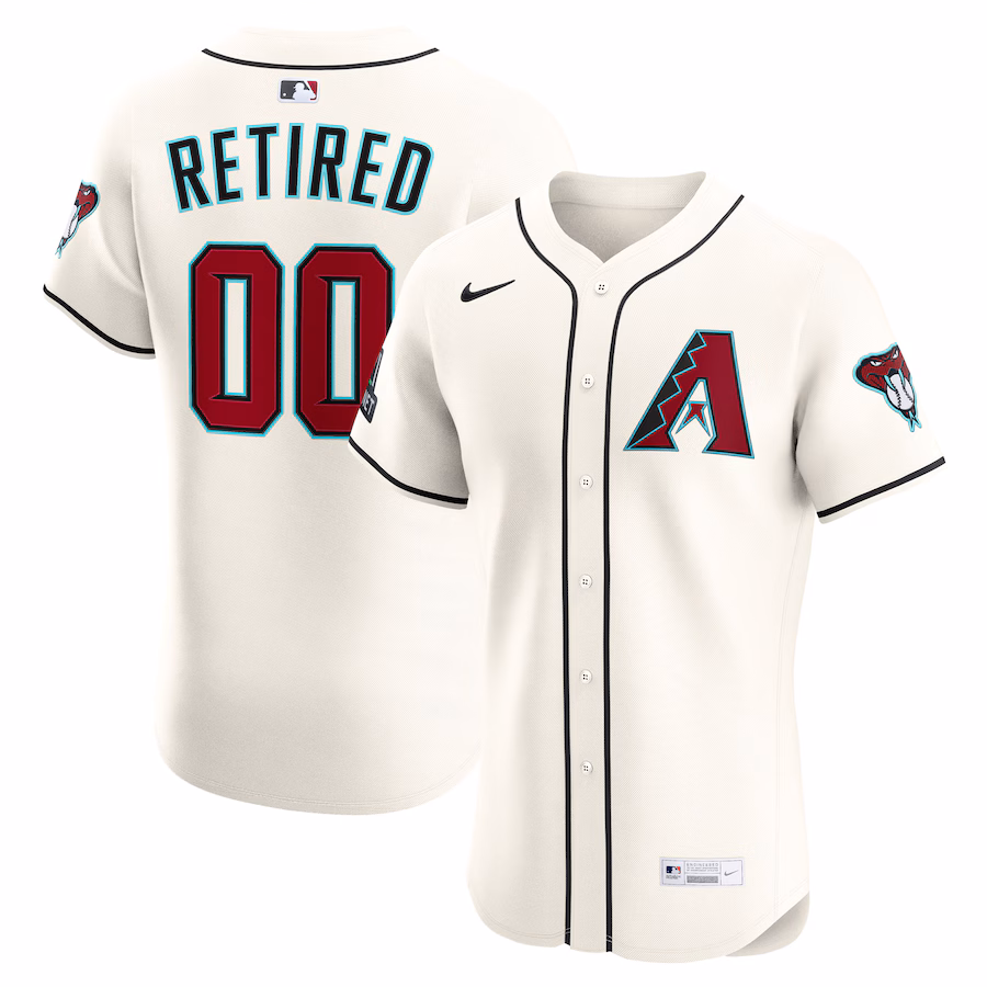 Men's Arizona Diamondbacks Nike Cream Home Elite Sponsor Patch Pick-A-Player Retired Roster Jersey
