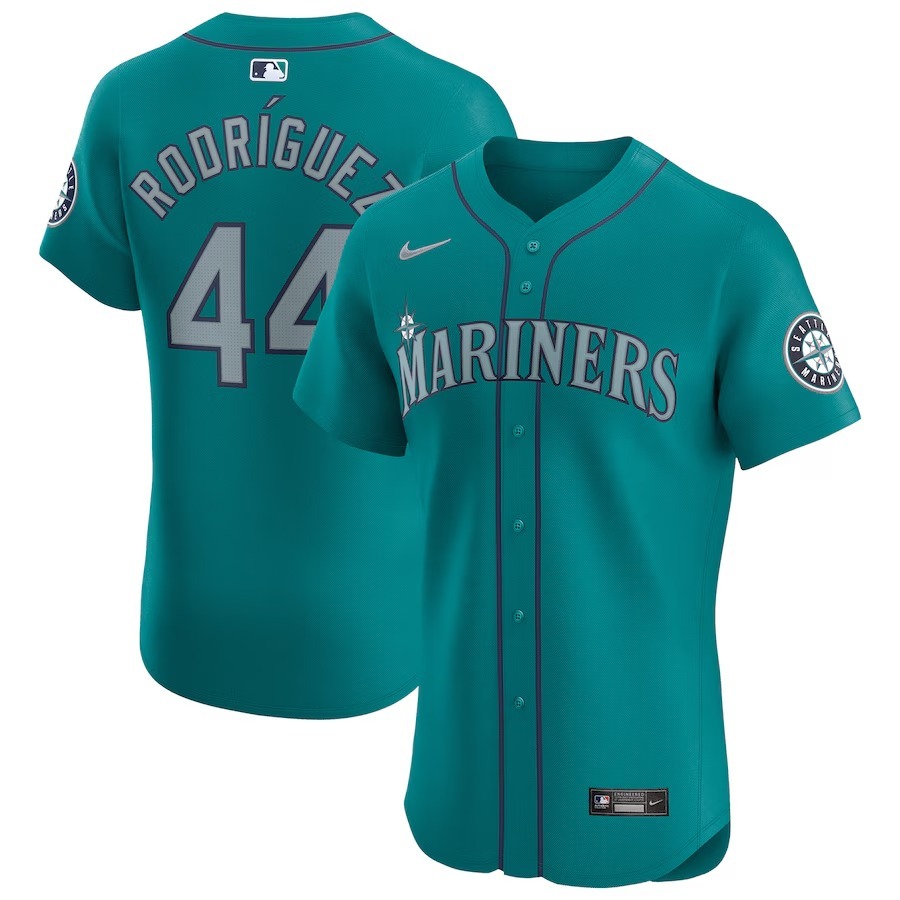 Men's Seattle Mariners Julio Rodríguez Nike Aqua Alternate Elite Player Jersey