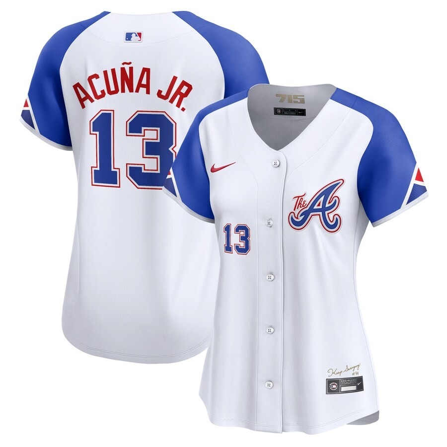 Women's Atlanta Braves Ronald Acuña Jr. Nike White City Connect Limited Player Jersey
