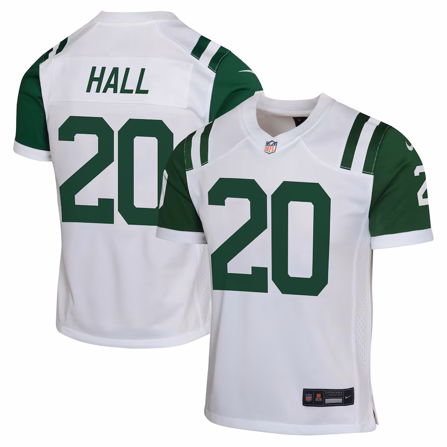 Youth New York Jets Breece Hall Nike White Classic Alternate Game Jersey