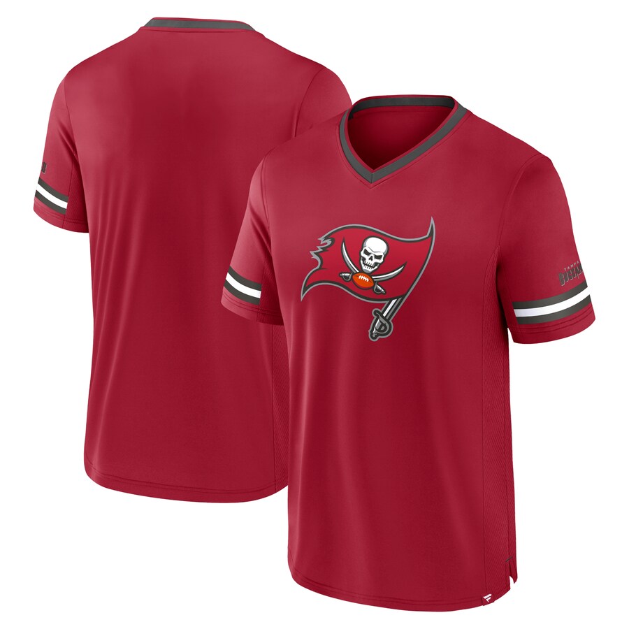Men's Tampa Bay Buccaneers Fanatics Red Stripe Stacking T-Shirt