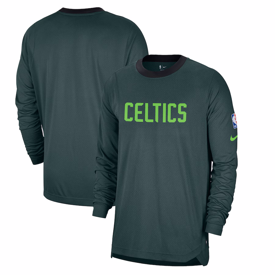 Men's Boston Celtics Nike Green 2024/25 City Edition Authentic Pregame Performance Long Sleeve Shooting T-Shirt