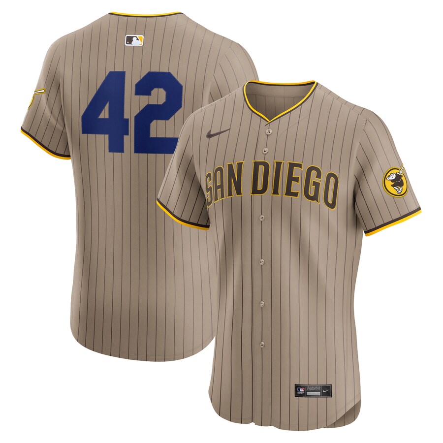 Men's San Diego Padres Nike Brown Alternate 2024 Jackie Robinson Day Elite Jersey