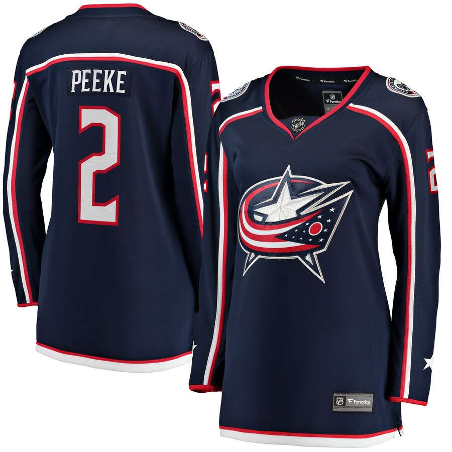Women's Columbus Blue Jackets Andrew Peeke Fanatics Branded Navy Home Breakaway Player Jersey