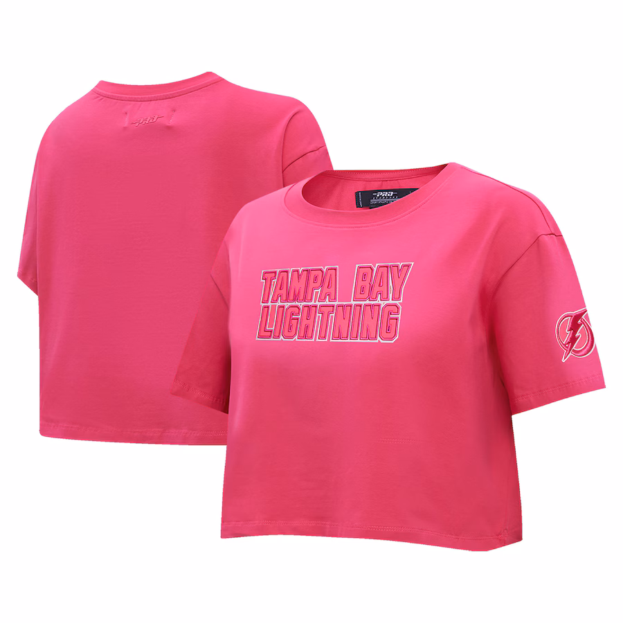 Women's Tampa Bay Lightning Pro Standard Triple Pink Cropped Boxy T-Shirt