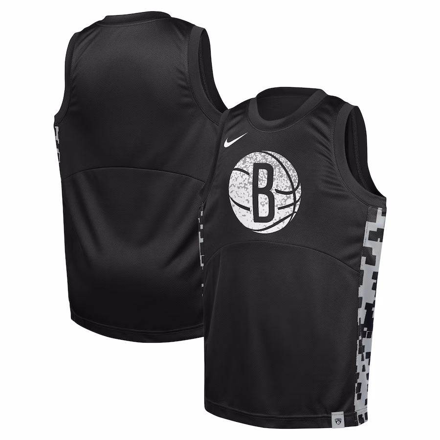 Youth Brooklyn Nets  Nike Black Courtside Starting Five Team Jersey