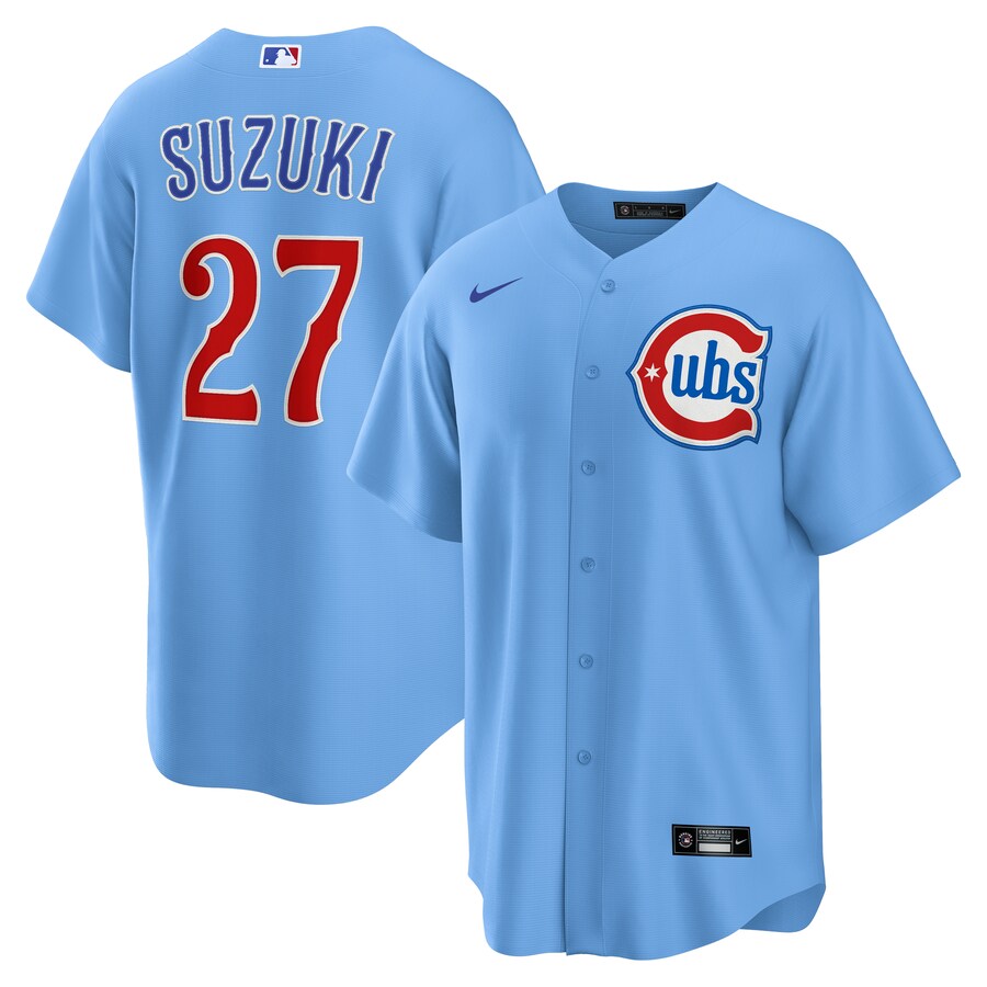 Men's Chicago Cubs Seiya Suzuki Nike Light Blue Alternate Replica Player Jersey