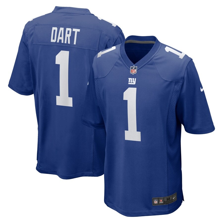 Men's New York Giants Jaxson Dart Nike Royal 2025 NFL Draft First Round Pick  Game Jersey