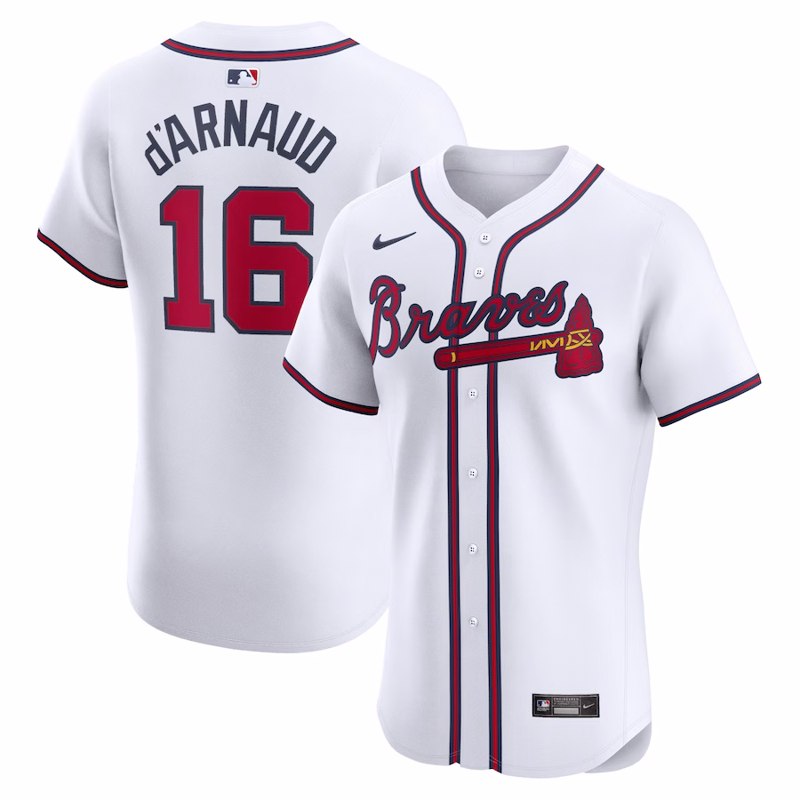Men's Atlanta Braves Travis d'Arnaud Nike White Home Elite Player Jersey