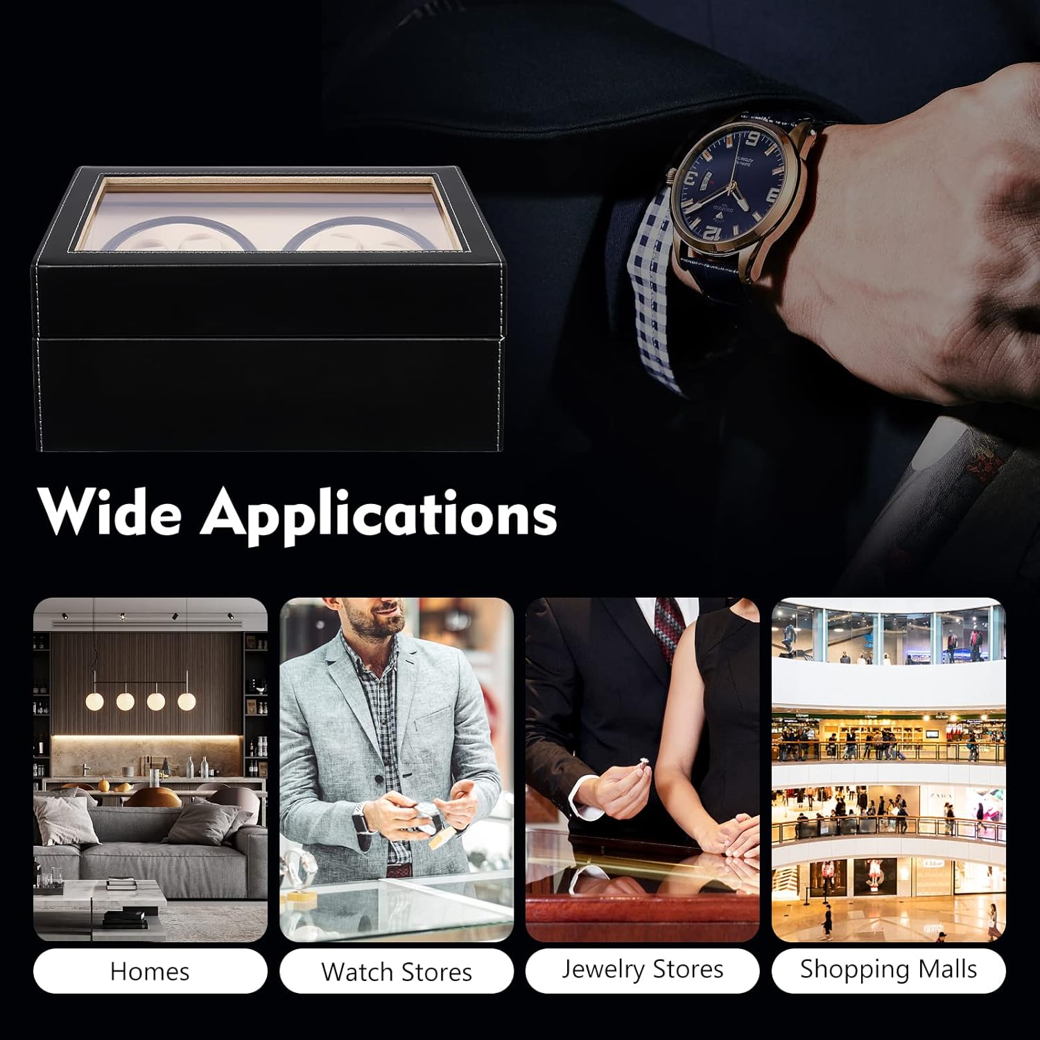 SHZICMY Automatic Watch Winder, 4+6 Automatic Watches Winders Storage Display Box Watch Winders Case