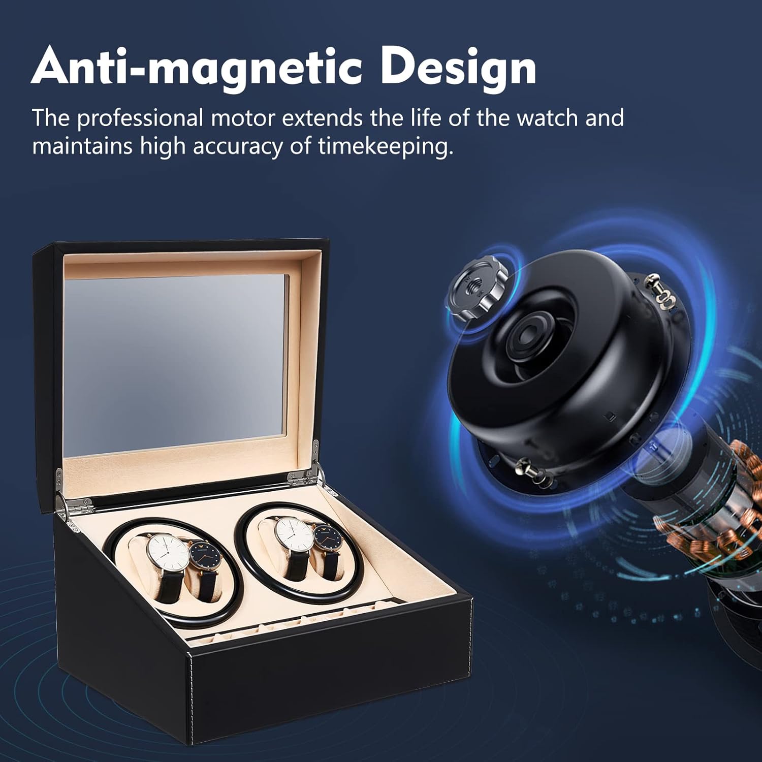 SHZICMY Automatic Watch Winder, 4+6 Automatic Watches Winders Storage Display Box Watch Winders Case