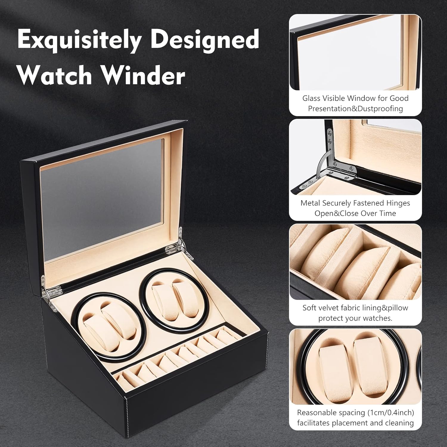 SHZICMY Automatic Watch Winder, 4+6 Automatic Watches Winders Storage Display Box Watch Winders Case