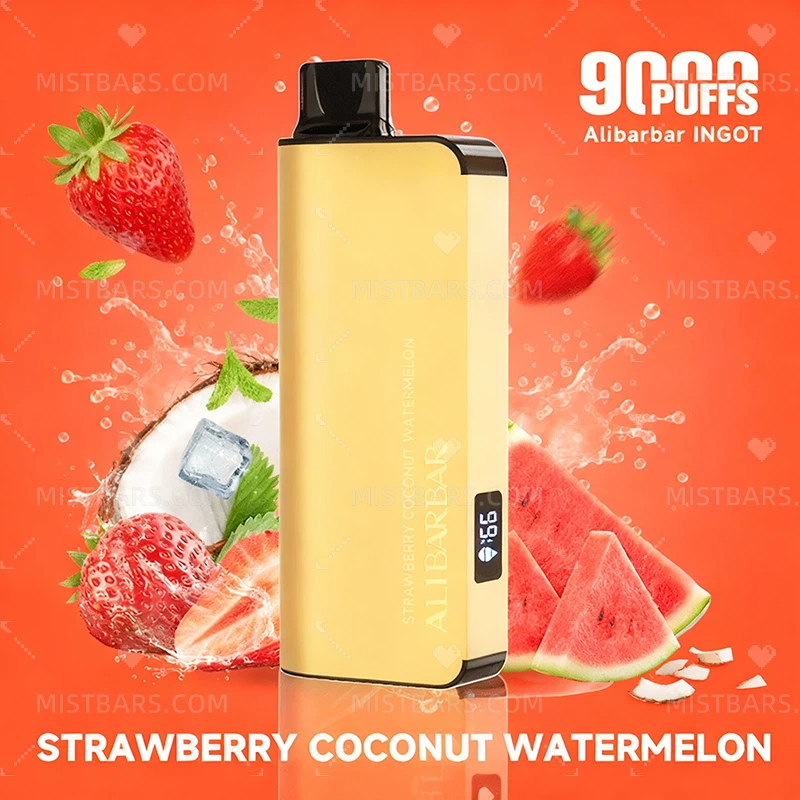STRAWBERRY COCONUT WATERMELON ALIBARBAR INGOT 9000 PUFFS