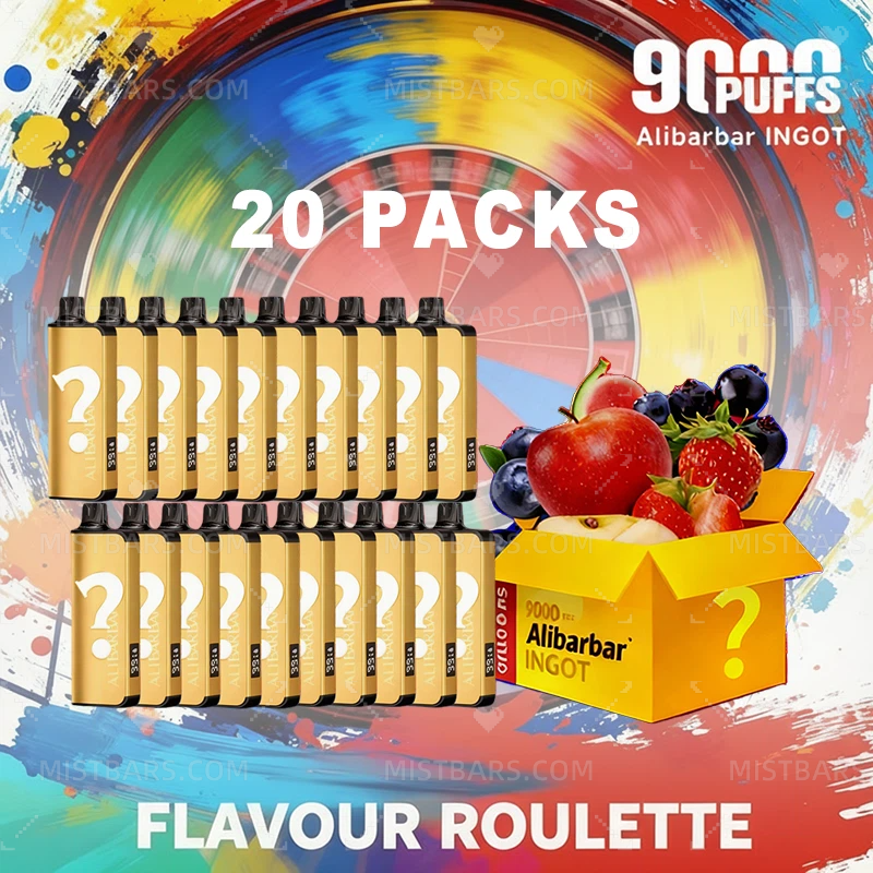 FLAVOUR ROULETTE 20 PACKS ALIBARBAR INGOT 9000 PUFFS