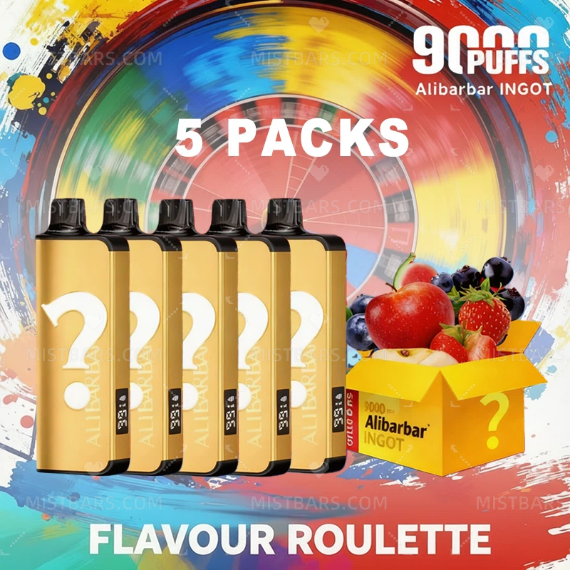 FLAVOUR ROULETTE 5 PACKS ALIBARBAR INGOT 9000 PUFFS
