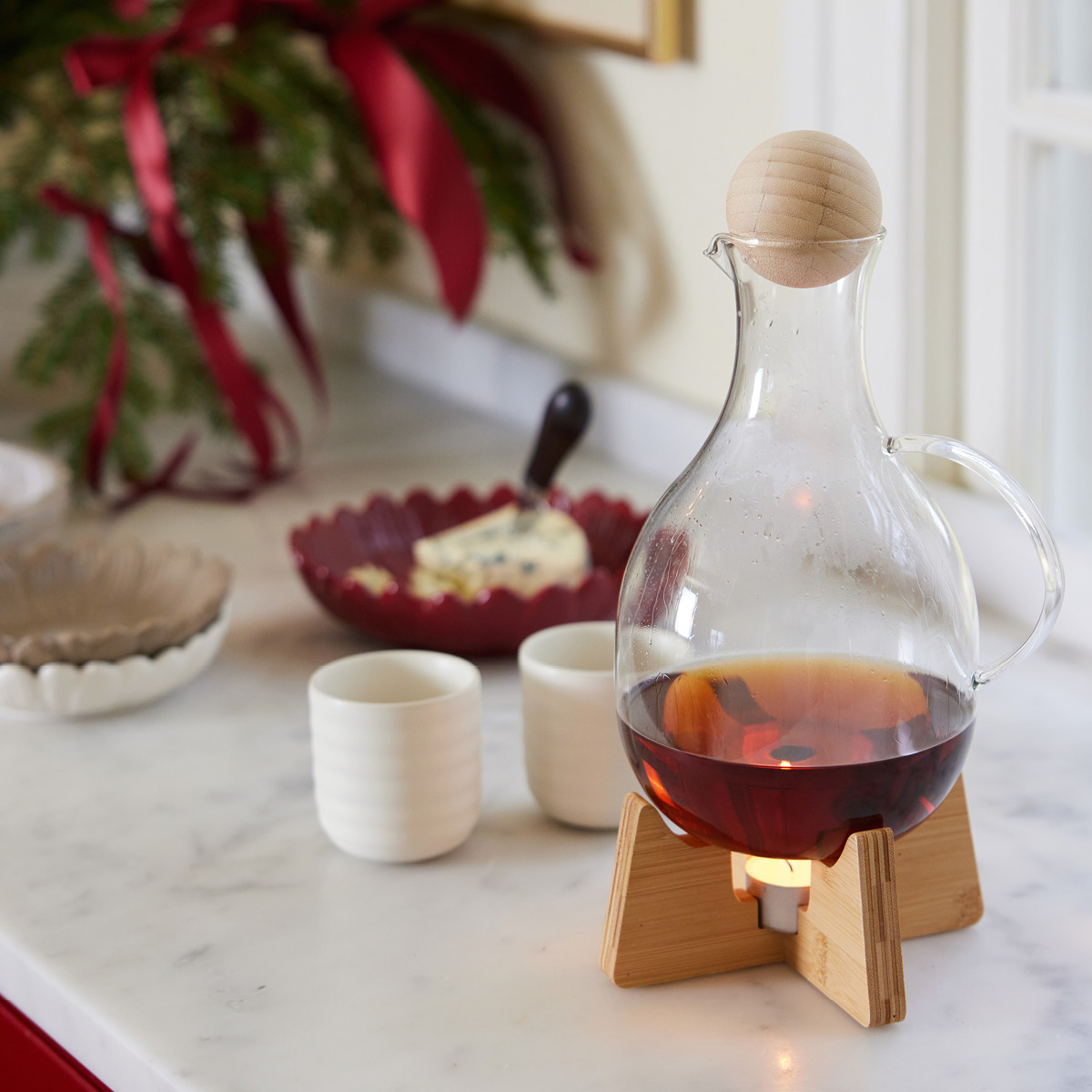 Sagaform Nature glöggkanna med värmare 1,8 L