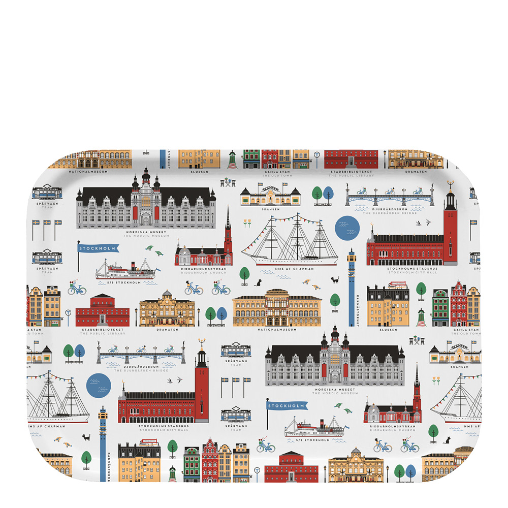 Citronelles Stockholm City Frukostbricka 27x20 cm Multi