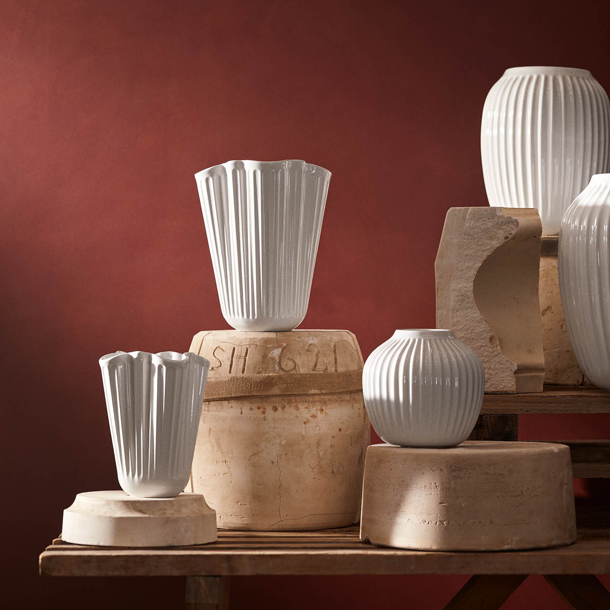 Kähler Hammershøi Unfold vas 16,5 cm vit