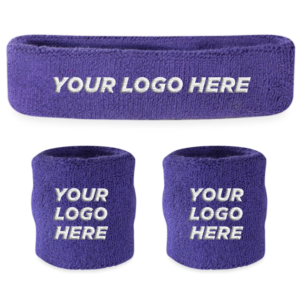 Custom Sweatband Sets (1 Headband and 2 Wristbands)