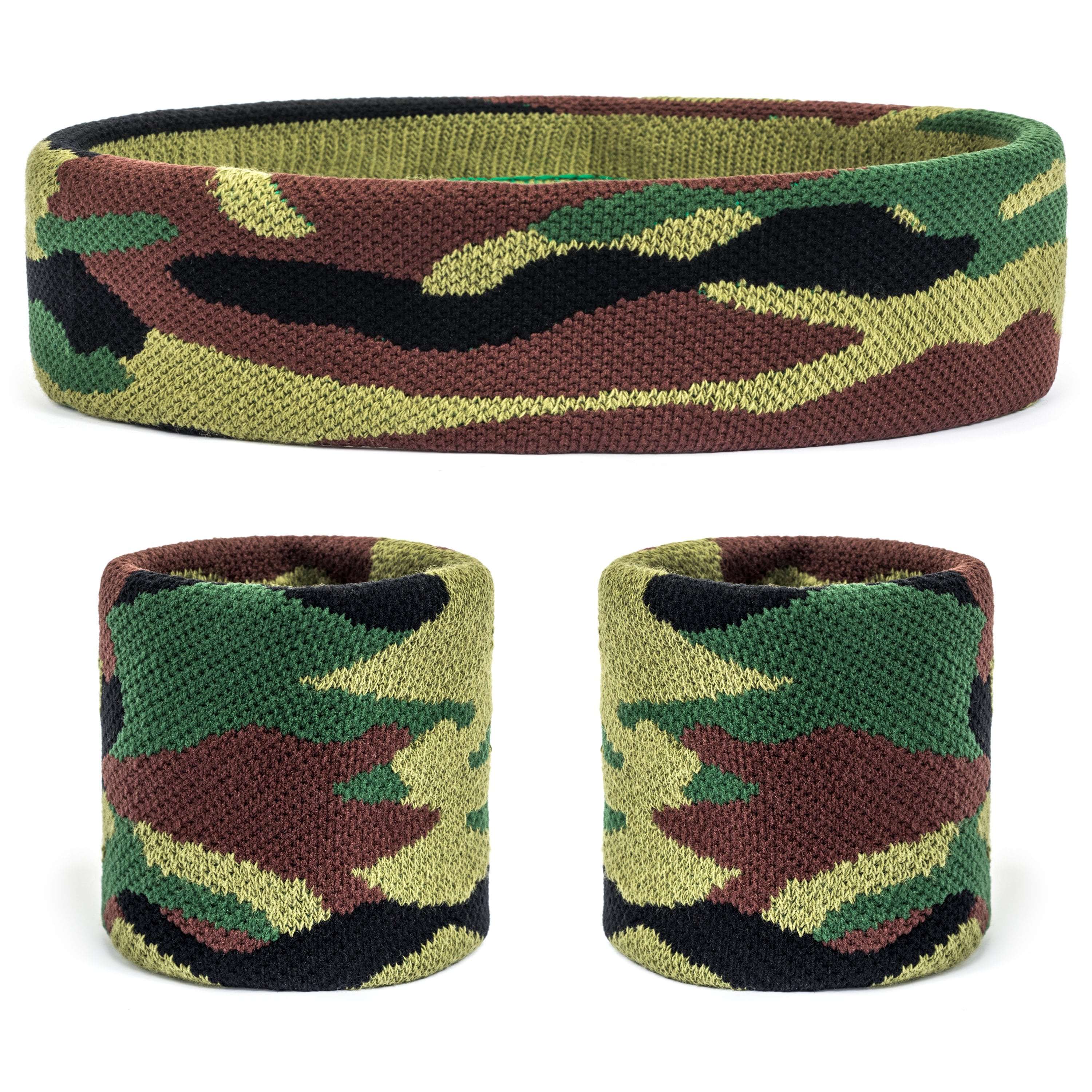 Camo Headband \/ Wristbands Set