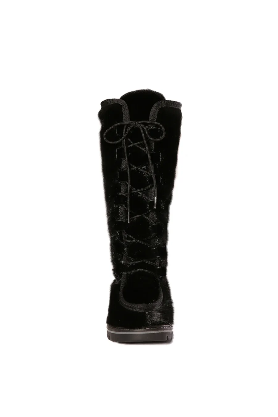 Bottes de fourrure en Loup Marin noir - Clara