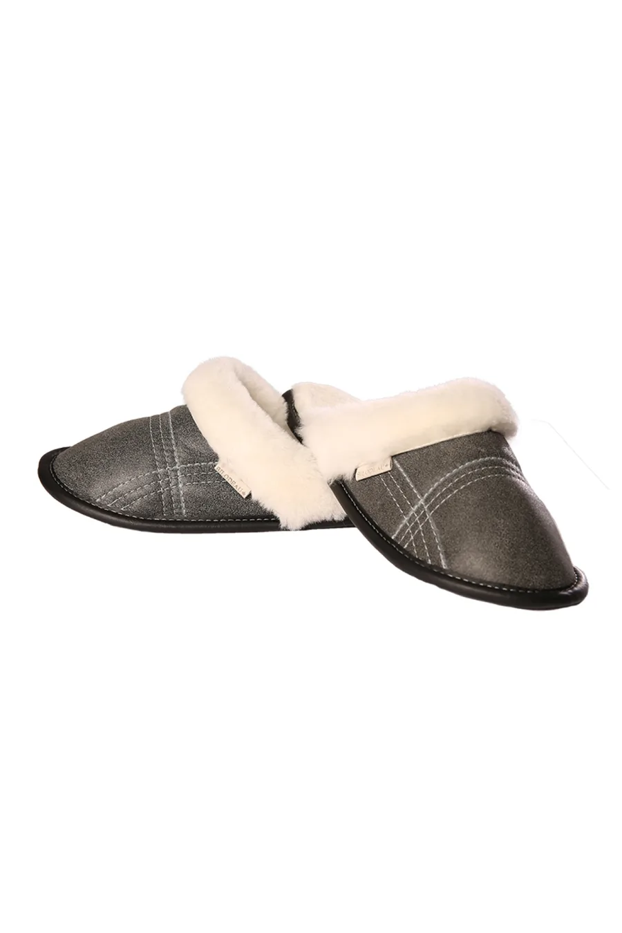 Mules cuir et Mouton blanc