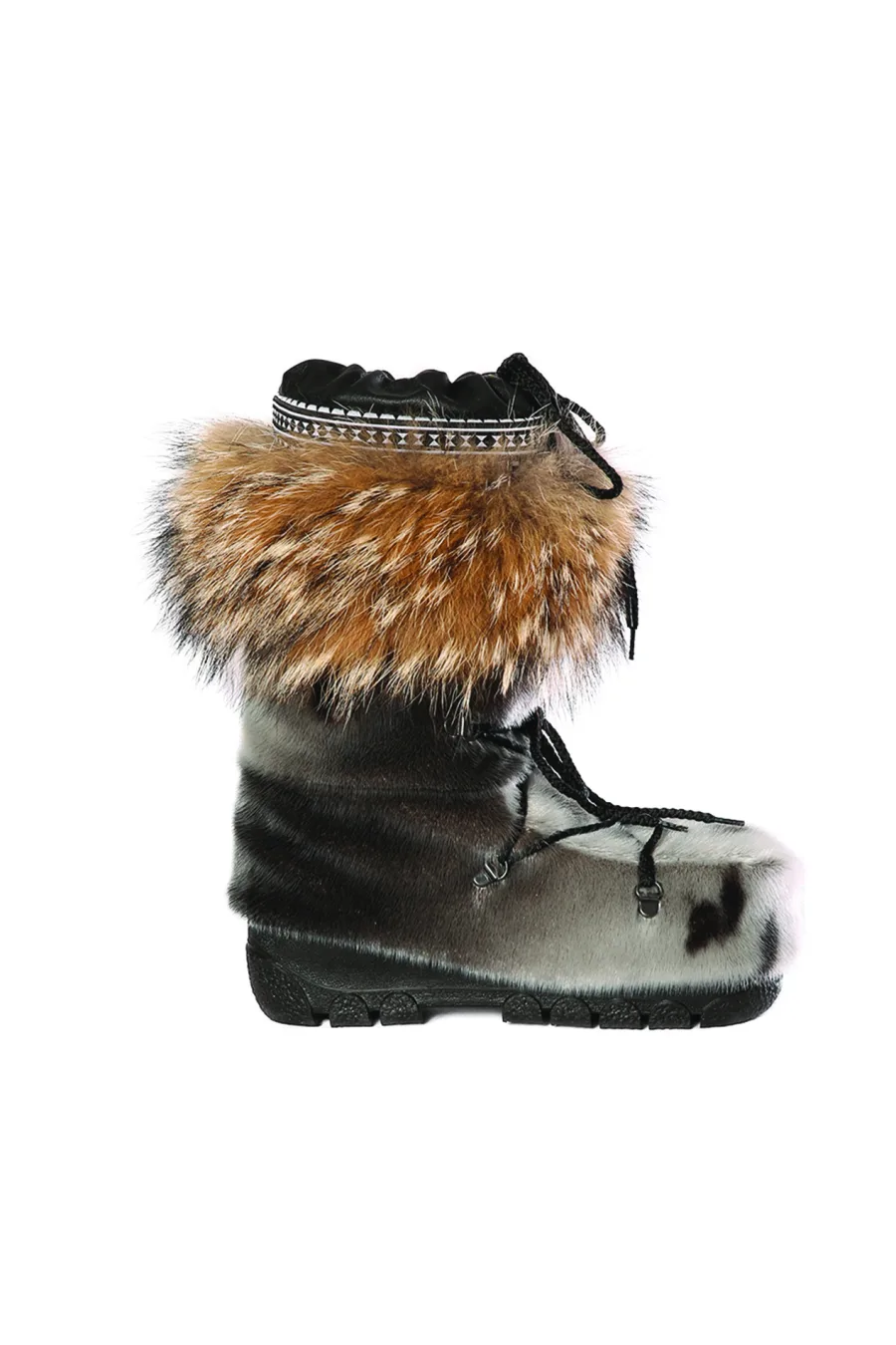 Bottes en fourrure de Loup Marin naturel - Mukluks