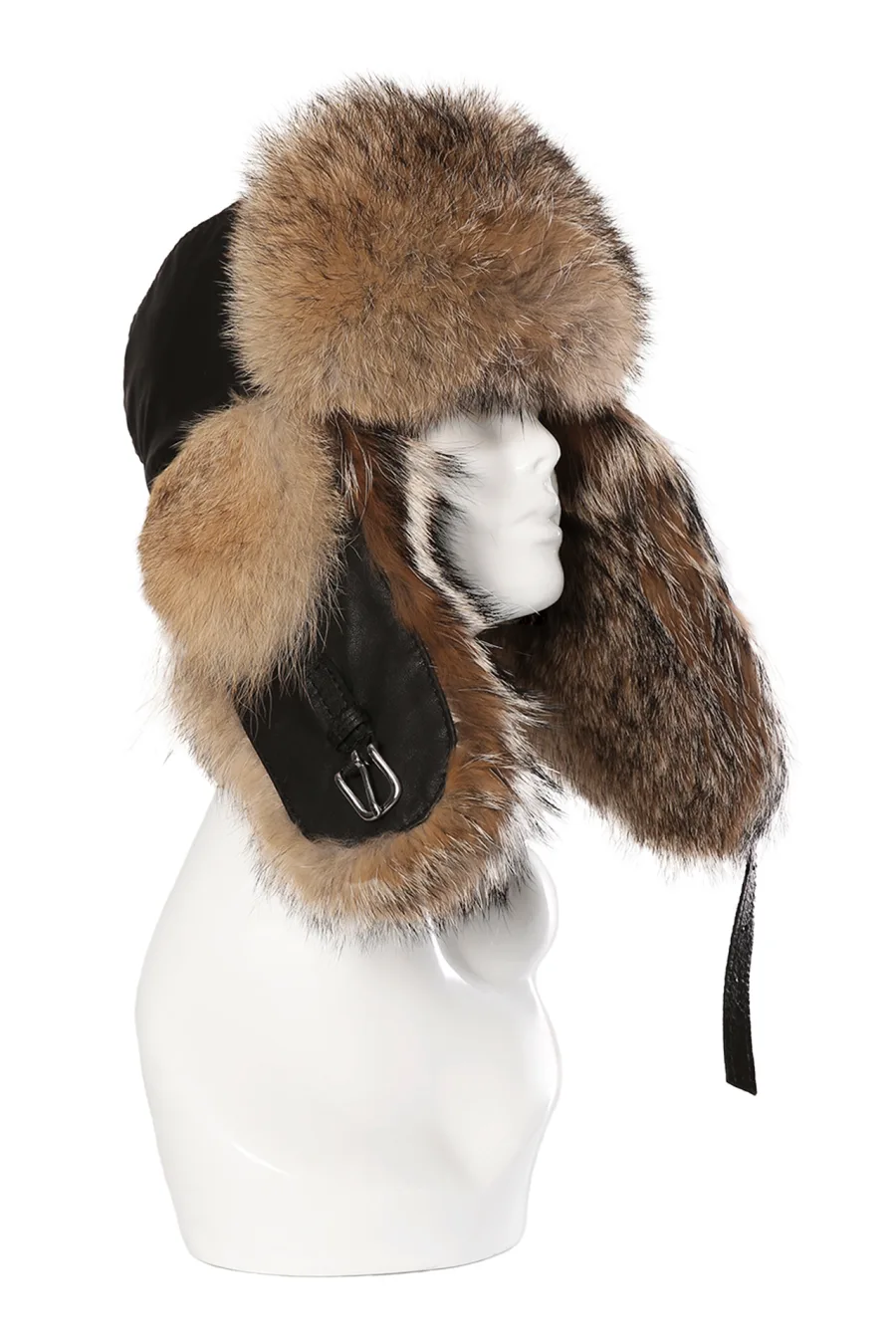 Chapeau en fourrure de Coyote naturel - Aviateur