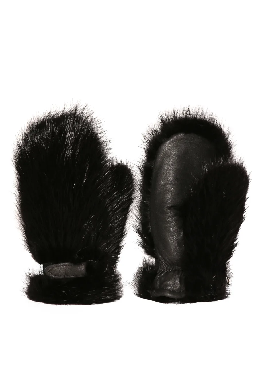 Mitaines en fourrure de Castor noir - Courtes