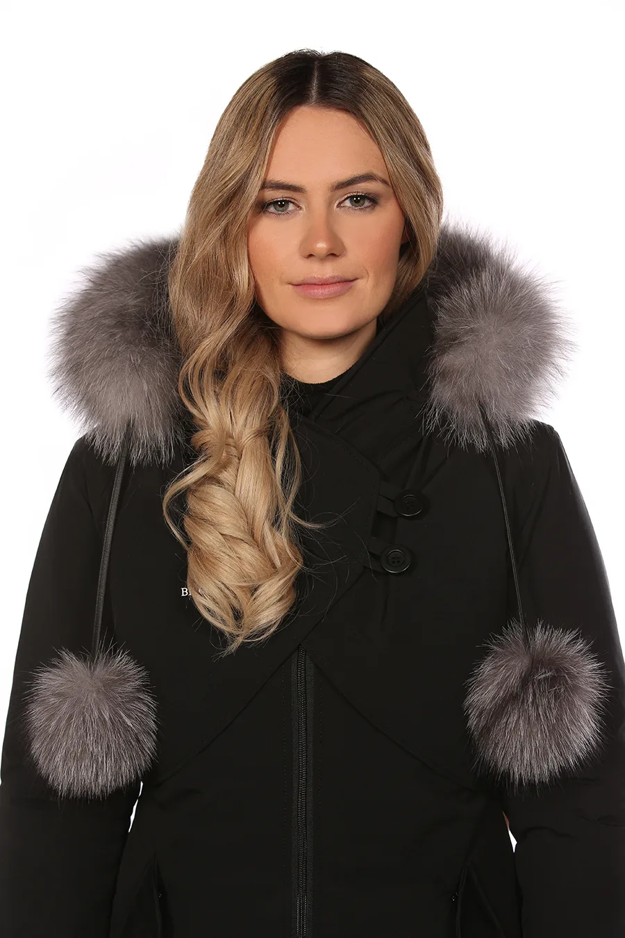 Bande pompons en fourrure de Renard Indigo (28 PO)