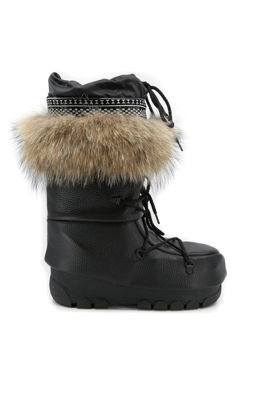 Bottes en cuir et coyote- Mukluks