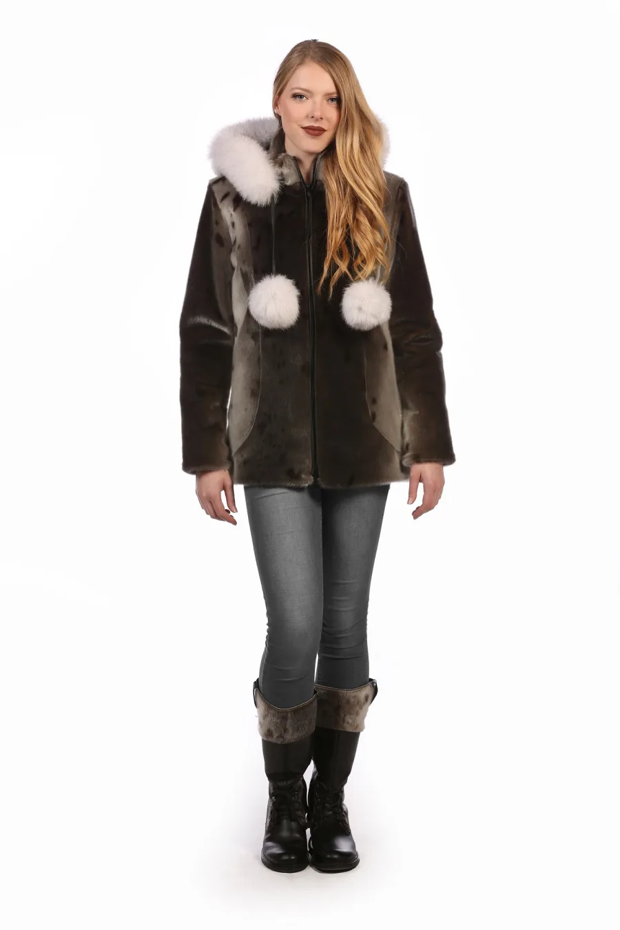 Manteau BILODEAU - Loup Marin naturel & Renard Blanc