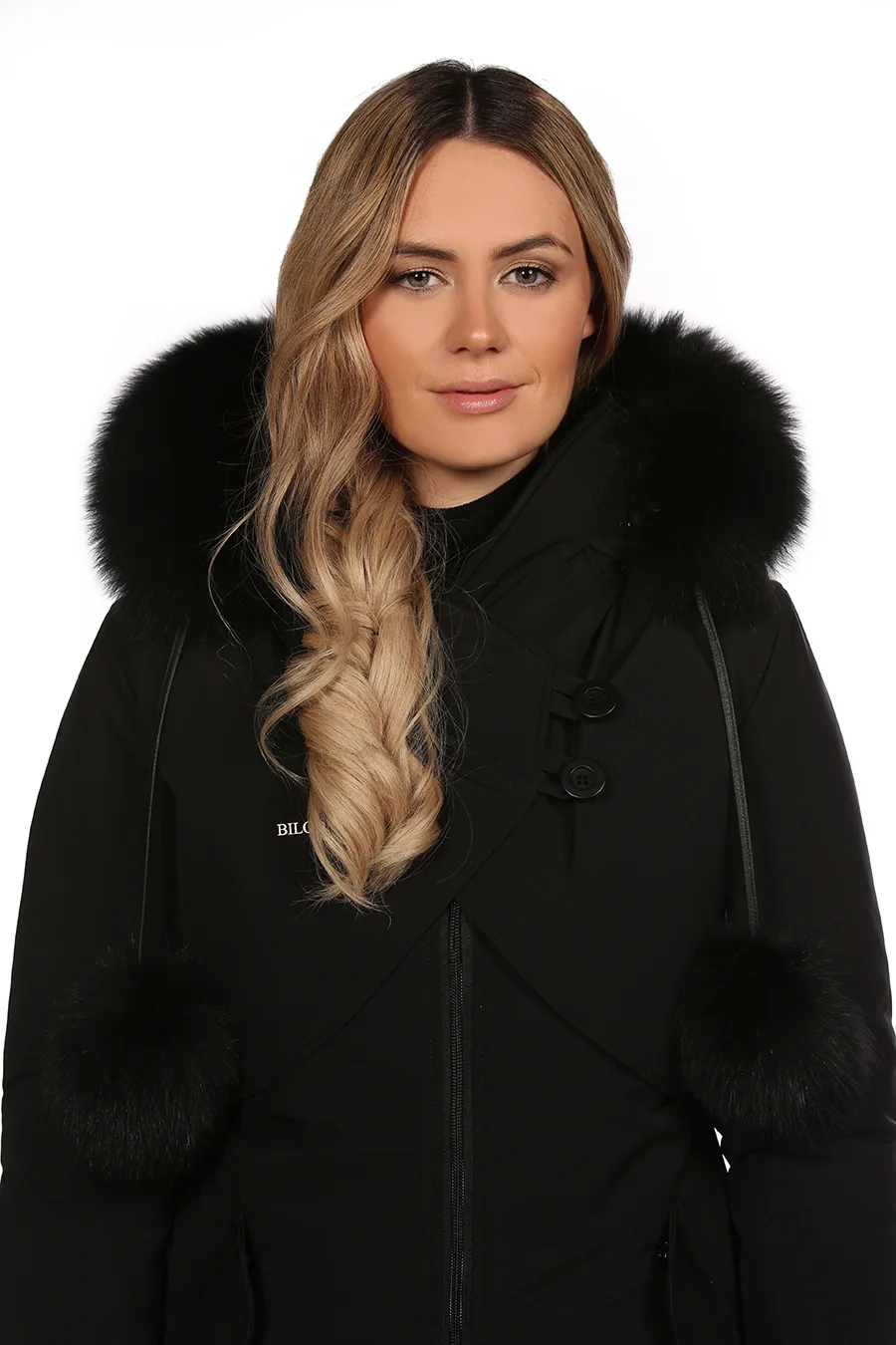 Bande pompons en fourrure de Renard Noir (28 PO)