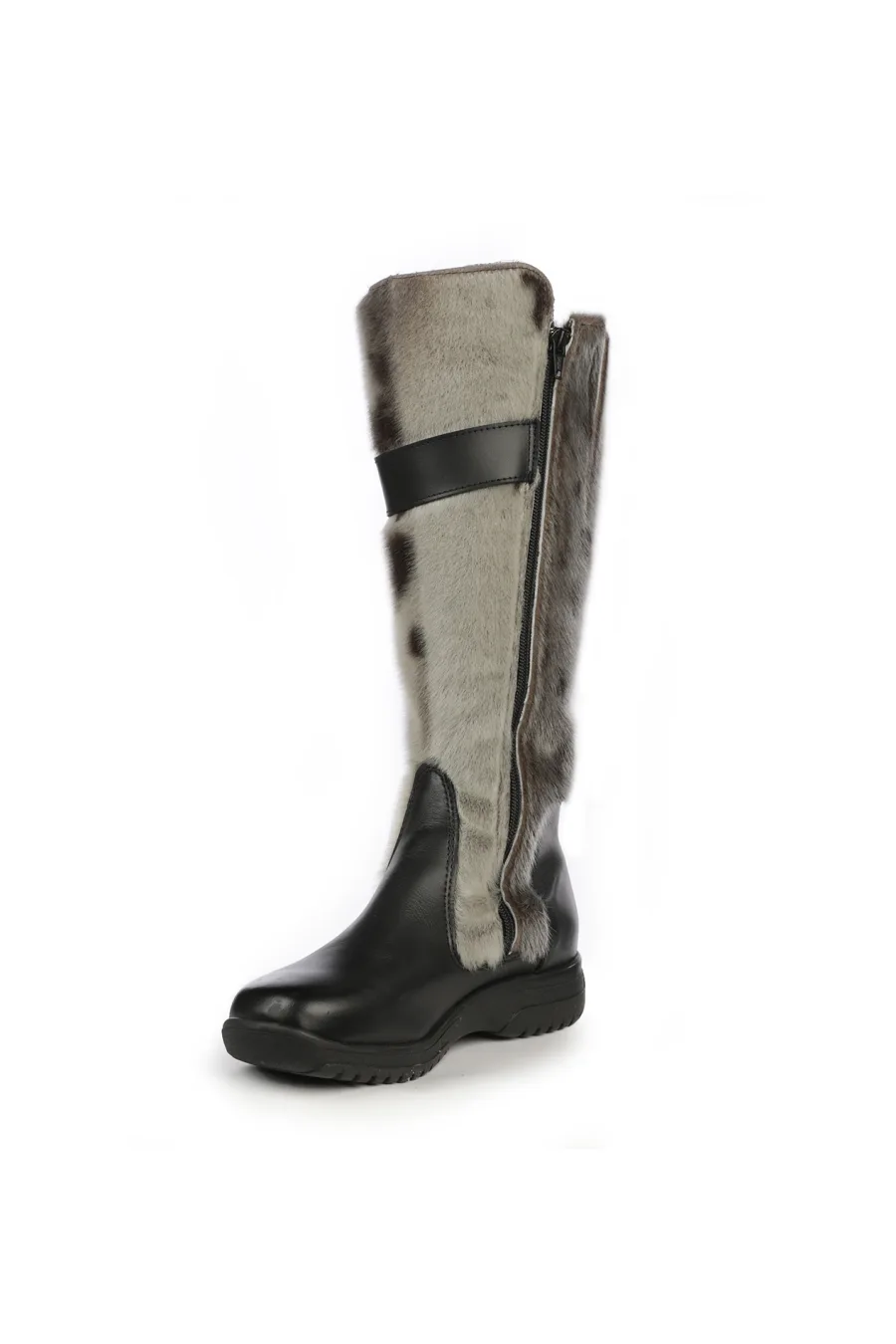 Bottes en fourrure de Loup Marin naturel - Aly