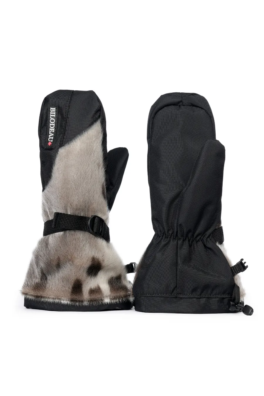 Mitaines en fourrure de Loup Marin naturel et nylon - Sportive longues