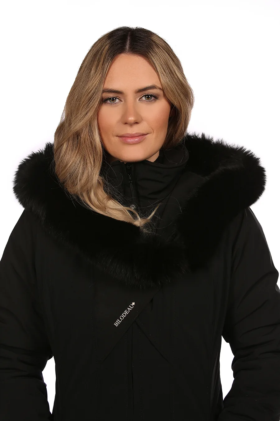 Bande en V fourrure de Renard Noir