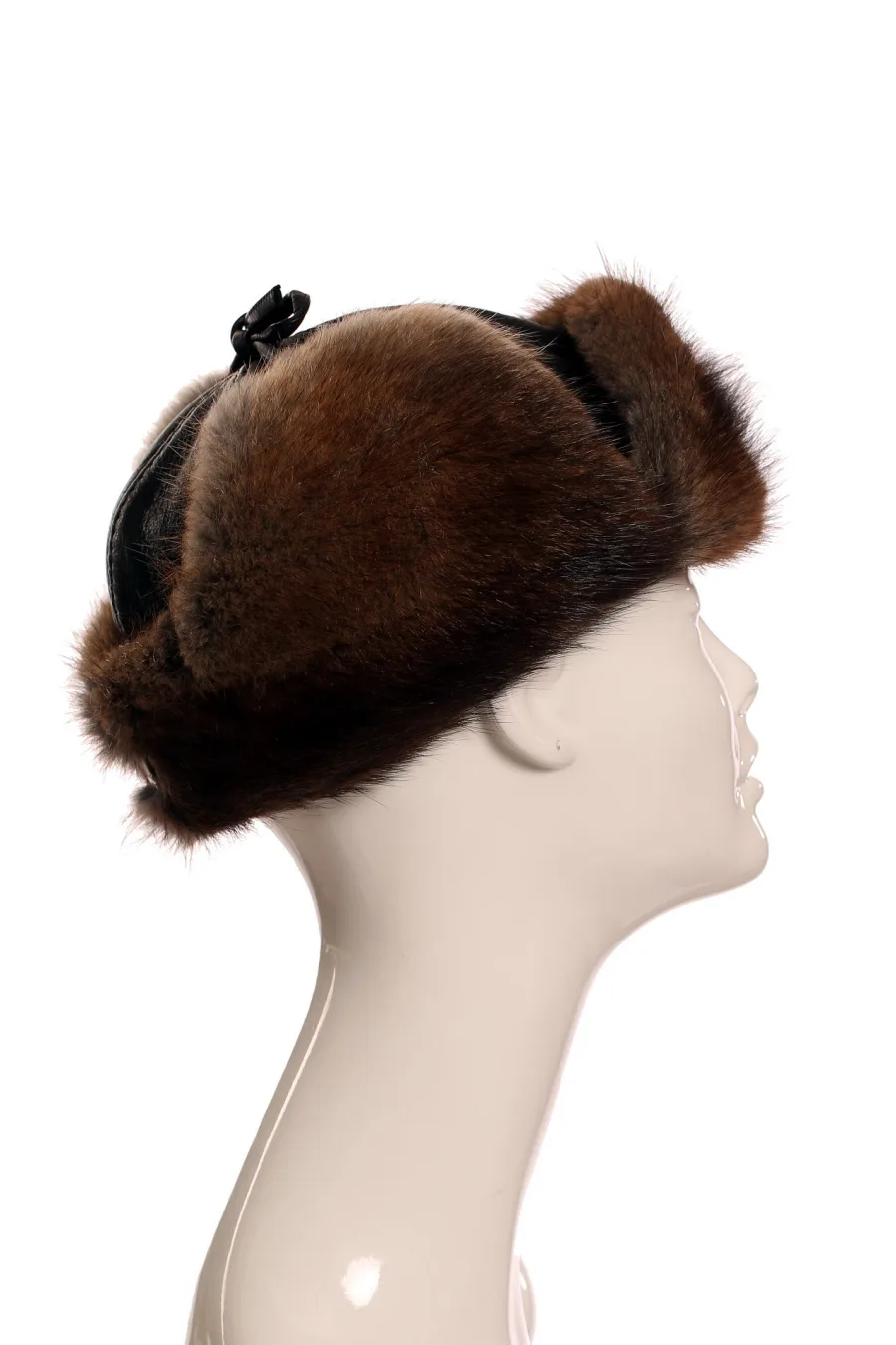 Chapeau en fourrure de Rat Musqué naturel - GRC