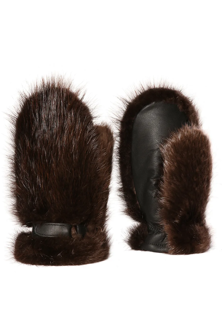 Mitaines en fourrure de Castor naturel - Courtes