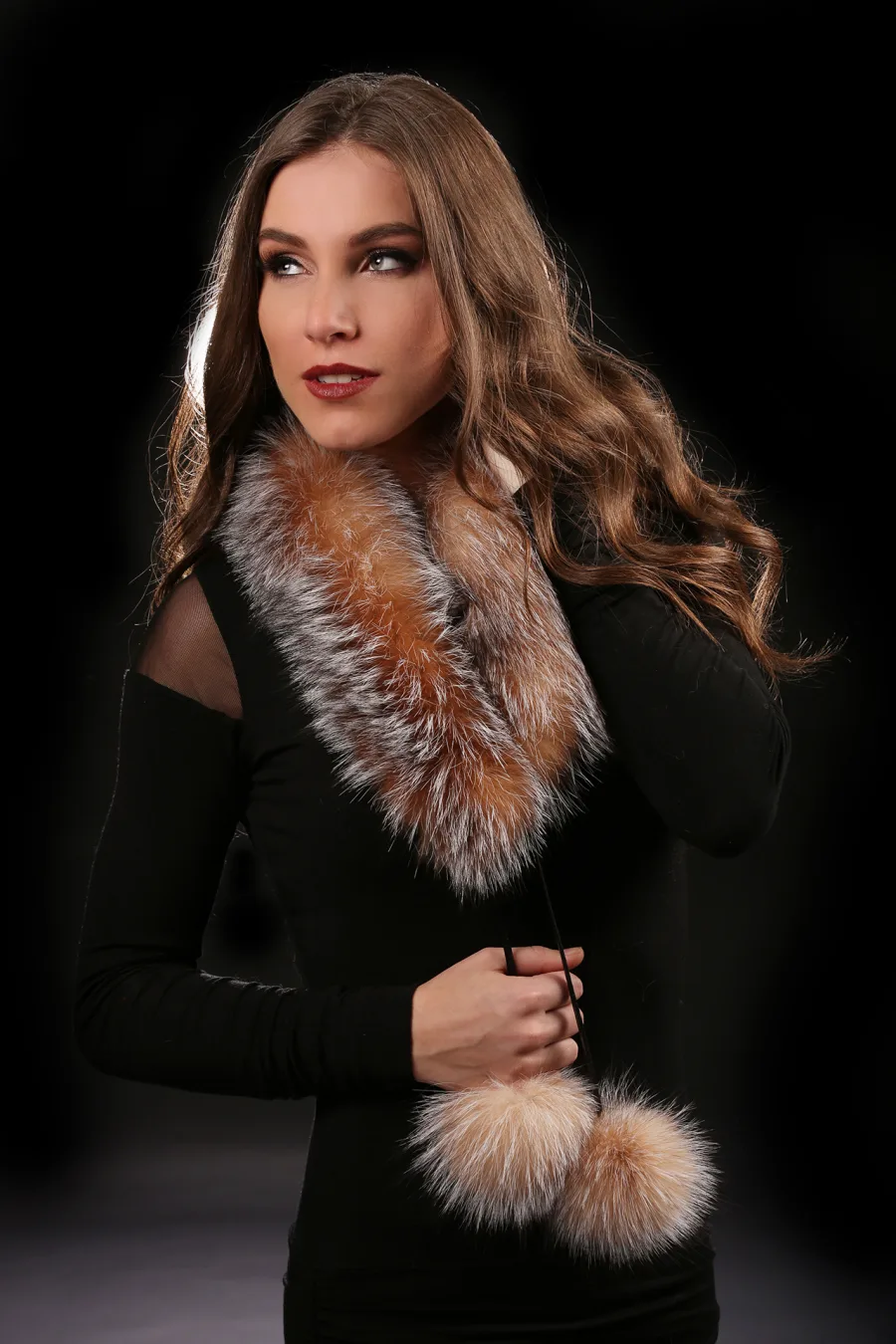 Fourlard pompons Renard Crystal (26 PO)