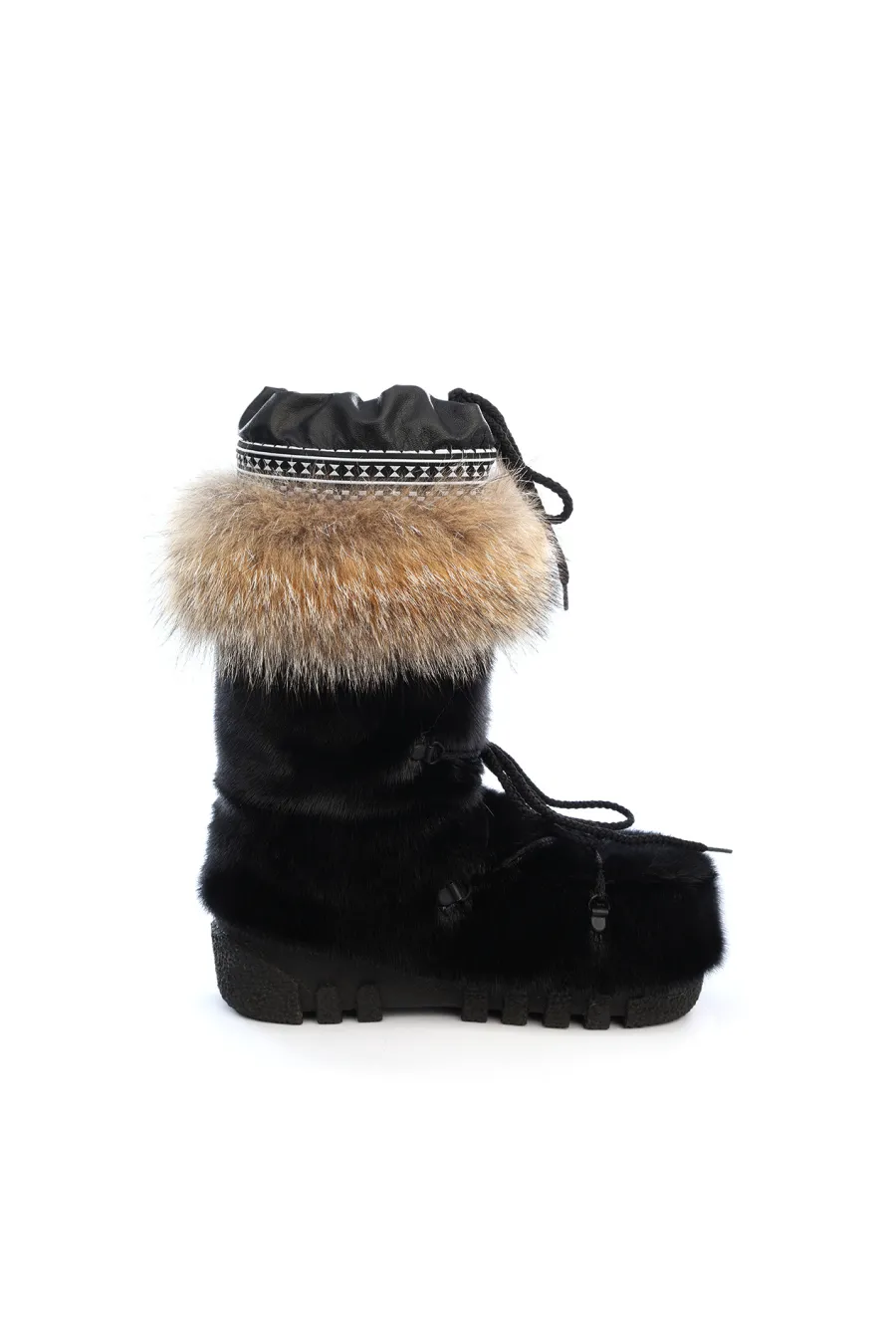 Bottes en fourrure de Loup Marin noir - Mukluks