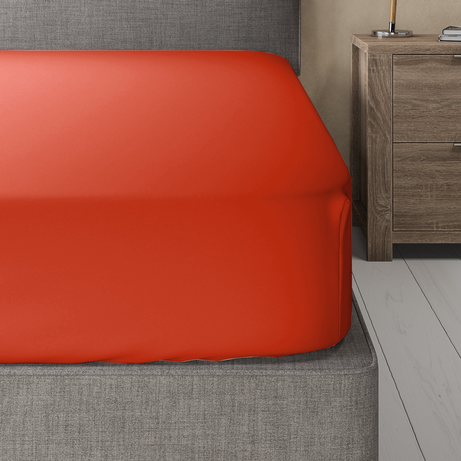 Viscose from Bamboo-Cotton Blended Fitted Sheet Only (Full, Solid Coral) Silky Soft 16-Inch Deep Pocket Bottom Sheet