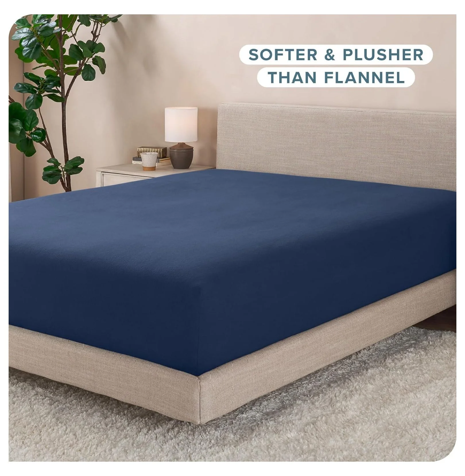 Super Soft Fleece Fitted Sheet - Twin Extra Long Size - Extra Plush Polar Fleece, No-Pilling - Deep Pocket - All Season Cozy Warmth (Twin XL, Dark Blue)