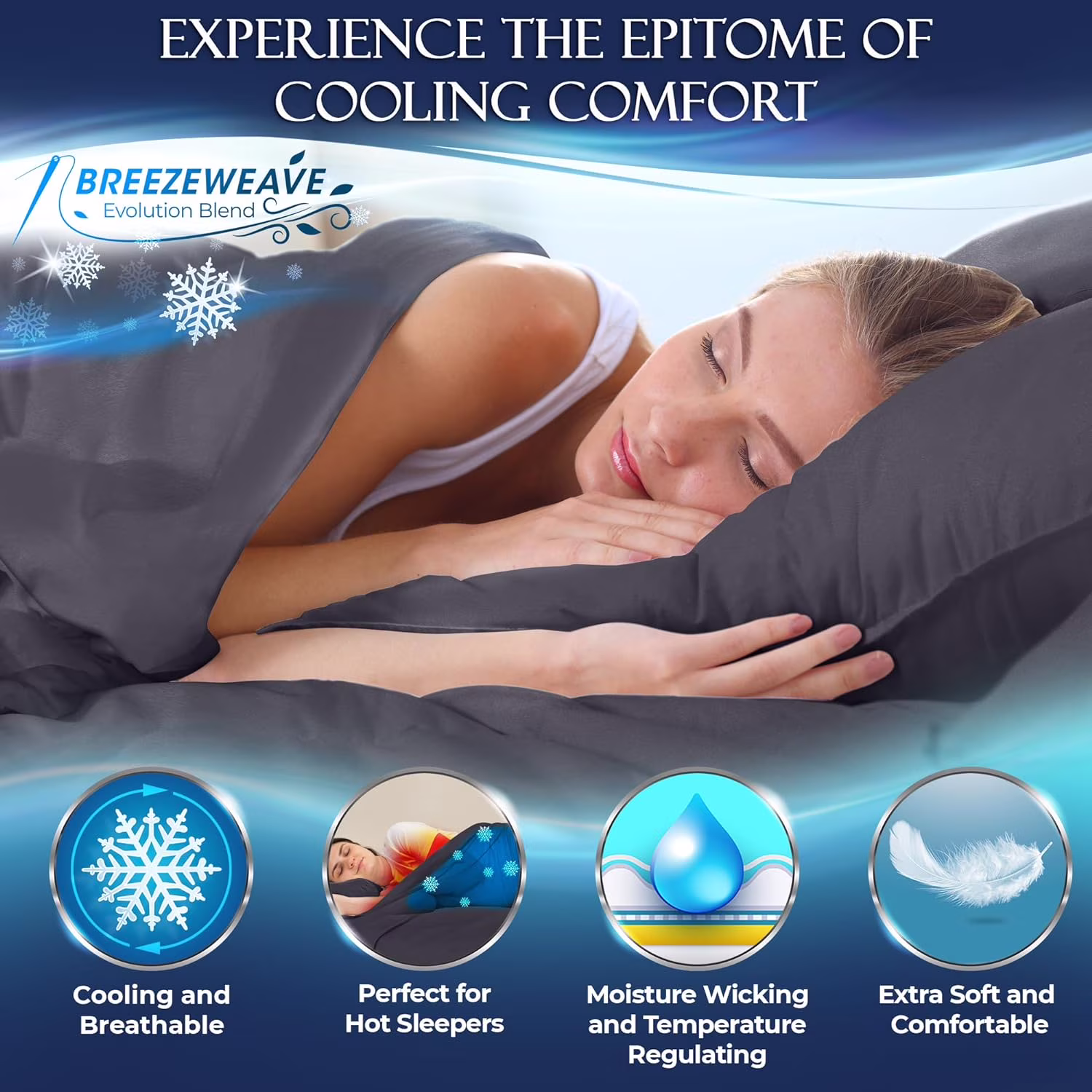 Cooling Sheets  Set 4pcs - Luxurious  Viscose Microfiber Bed Sheets for Hot Sleepers