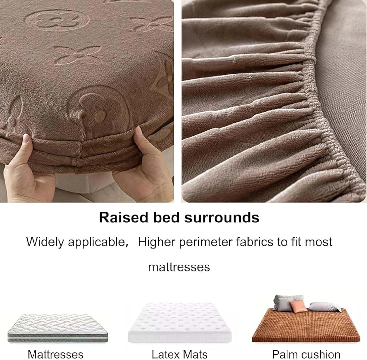 Monofloral Milk Velvet Fitted Sheet, Ultra-Soft, All-Season Bed Cover with Breathable Comfort, Slip-Resistant Design & Easy-Care Fabric, Luxurious Milk Velvet Mattress Protector