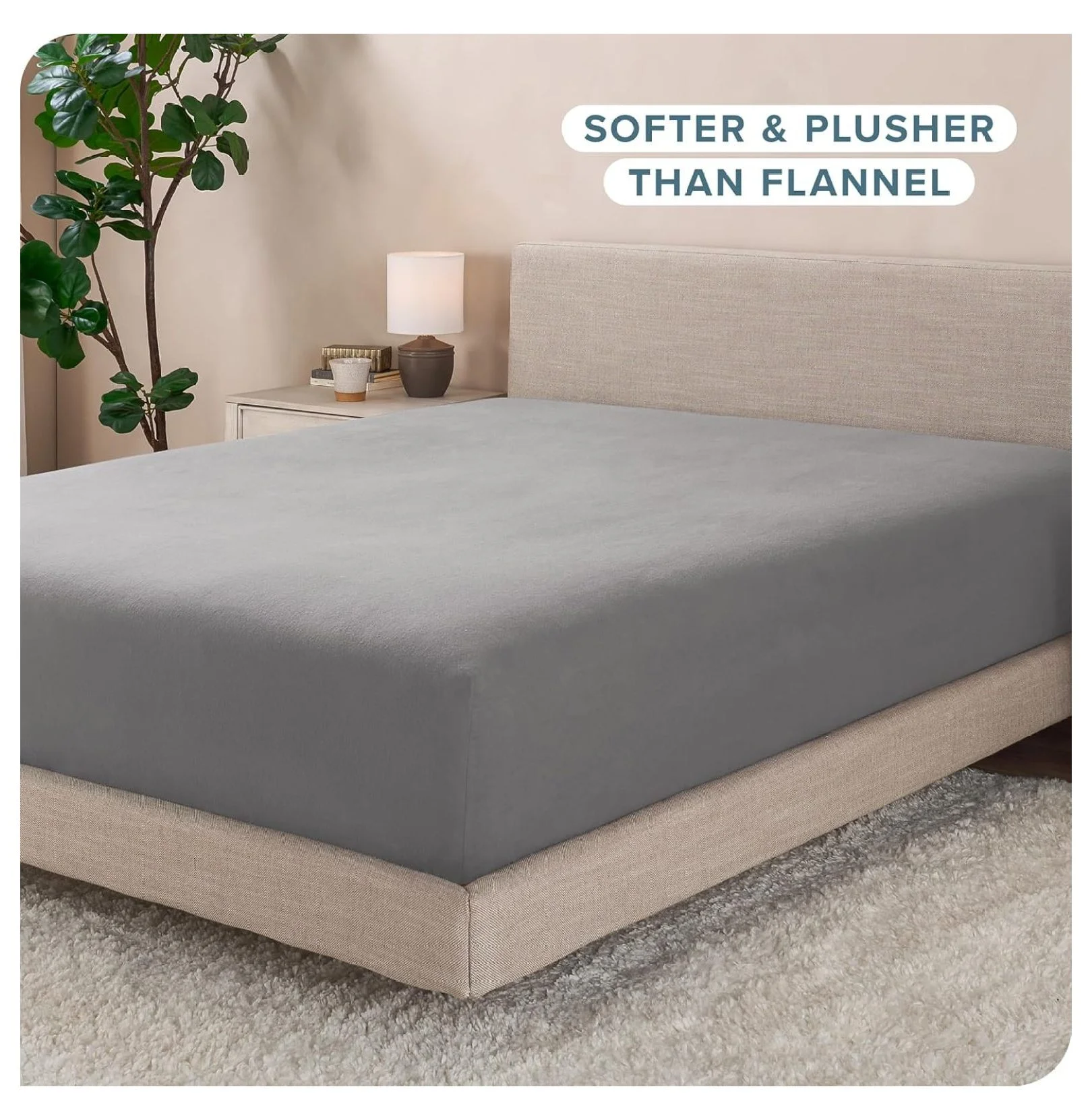 Super Soft Fleece Fitted Sheet - Twin Extra Long Size - Extra Plush Polar Fleece, No-Pilling - Deep Pocket - All Season Cozy Warmth (Twin XL, Light Grey)